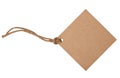 Blank tag tied with brown string Royalty Free Stock Photo