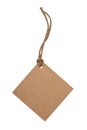 Blank tag tied with brown string Royalty Free Stock Photo