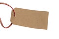 Blank tag tied with string .Paper label.Blank brown cardboard pr Royalty Free Stock Photo