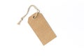 Blank tag tied with string. Price tag. Royalty Free Stock Photo