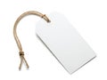 A blank tag with a twine loop attached to the top Royalty Free Stock Photo