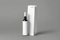 Blank tall white wine bottle bag mockup set, isolated, 3d rendering. Empty carry handbag for wine or vodka mock up. Clear paper