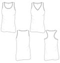 Blank tank tops design mock-up templates