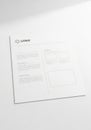 A blank template featuring a minimalistic layout on white paper. The design includes Royalty Free Stock Photo