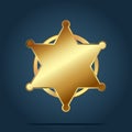 Blank template of golden six star badge. Vector Illustration Royalty Free Stock Photo