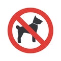 No dogs allowed prohibition symbol with red circle and slash. Royalty Free Stock Photo