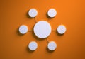 Blank template of radial disc-shaped infographics, orange