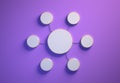 Blank template of radial disc-shaped infographics, purple