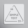 Blank template vector quote triangle with bracket.