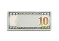 Blank ten dollar bill with outline of one hundred dollar note Royalty Free Stock Photo