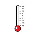 Blank thermometer with negative numbers icon