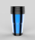 Blank thermos travel tumbler mug for design presentation or mock up design. 3d render illustration. Royalty Free Stock Photo