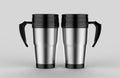 Blank thermos travel tumbler mug for design presentation or mock up design. 3d render illustration.