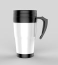 Blank thermos travel tumbler mug for design presentation or mock up design. 3d render illustration. Royalty Free Stock Photo