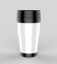 Blank thermos travel tumbler mug for design presentation or mock up design. 3d render illustration. Royalty Free Stock Photo