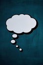 Blank thought bubble on blue background,Generative AI Royalty Free Stock Photo