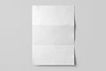 blank a4 three fold realistic texture paper urban street modern minimal vertical poster flyer mockup template isolated in white