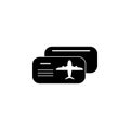 The blank ticket plane icon. Travel symbol. Royalty Free Stock Photo