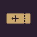 The blank ticket plane icon. Travel symbol. Flat Royalty Free Stock Photo