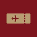 The blank ticket plane icon. Travel symbol. Flat Royalty Free Stock Photo