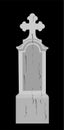 Blank tombstone vector illustration isolated on black background. Gravestone or headstone on graveyard.