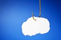 Blank Torn Paper on Hook Royalty Free Stock Photo