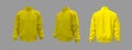 Blank tracksuit jacket mockup in front, side and back views Royalty Free Stock Photo