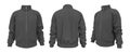 Blank tracksuit top mockup, track side and back views, 3d illustration, 3d rendering Royalty Free Stock Photo