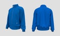 Blank tracktop jacket mockup in side and back views Royalty Free Stock Photo