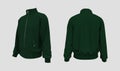 Blank tracktop jacket mockup in front, side and back views Royalty Free Stock Photo