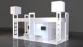 Blank trade show booth mock-up. 3D render Royalty Free Stock Photo