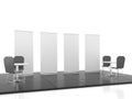 Blank trade show booth mock up rollup. 3D render Royalty Free Stock Photo