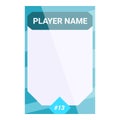 Blank trading card featuring customizable player name and number