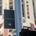 Blank traffic pole sign with arrow to the right Royalty Free Stock Photo