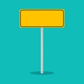 Blank traffic road sign. empty street signs yellow isolated on background Royalty Free Stock Photo