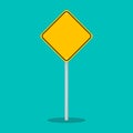 Blank traffic road sign. empty street signs yellow isolated on background Royalty Free Stock Photo