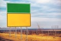 Blank traffic road sign by the roadway