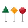 Blank traffic sign set. Easy to edit vector image. Vector illustration. Royalty Free Stock Photo
