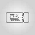 The blank train ticket icon. Travel symbol. Flat