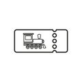 The blank train ticket icon. Travel symbol. Flat