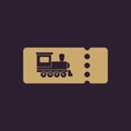 The blank train ticket icon. Travel symbol. Flat