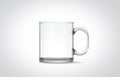 Blank transparent glass mug mockup isolated,