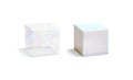 Blank transparent and opaque pearl cube mockup set