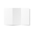 Blank trifold leaflet on white background top view. Royalty Free Stock Photo