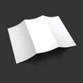 Blank trifold paper brochure mockup.