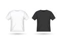 Blank tshirt design template black and white. Isolated t-shirt men unisex mockup Royalty Free Stock Photo