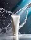 Blank Tube with Water splash for product showcase