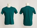 Blank turquoise tshirt template  from two sides Royalty Free Stock Photo