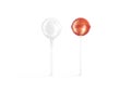 Blank two caramel lollipop with white wrapper mockup, front view Royalty Free Stock Photo