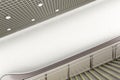 Blank underground escalator wall Royalty Free Stock Photo